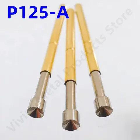 Go To 자세히 둘러보기 100PCS P125-A 스프링 테스트 핀 구리 니켈 도금 테스트 프로브 포고 핀 길이 33.35mm Dia2.02mm 헤드 직경 2.5mm 스프링 테스트 도구