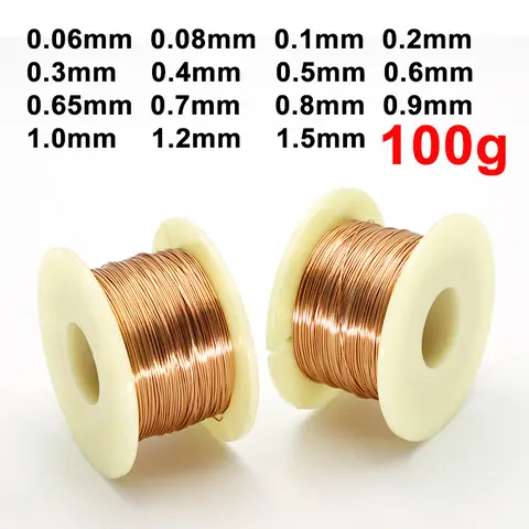 Go To 자세히 둘러보기 100g/롤 구리 래커 와이어 0.06mm -1.5mm 케이블 구리 와이어 자석 와이어 에나멜 구리 권선 와이어 코일 구리 와이어