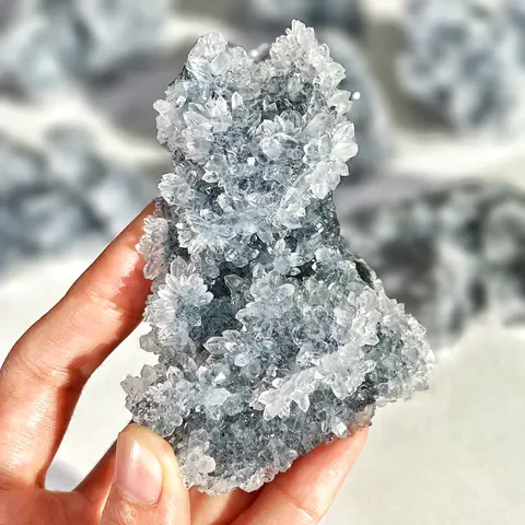 자세히 둘러보기 1PC 고품질 무작위 투명 석영 치아 천연 크리스탈 원시 돌, 보석 보석, 반짝이, 치유 크리스탈, 할로윈 선물
