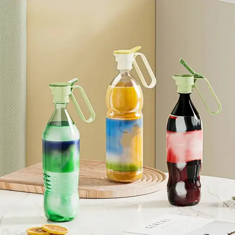 Go To 자세히 둘러보기 1PC 물병 뚜껑 냉간 밀봉 음료 주전자 디플렉터 병 디플렉터 핸들 휴대용 음료 오일 병 뚜껑
