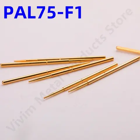 Go To 자세히 둘러보기 20/100PCS PAL75-F1 스프링 테스트 프로브 PAL75-F 테스트 핀 테스트 도구 33.35mm 1.02mm 골드 니들 팁 0.74mm 포고 핀 PL75-F PL75-F1