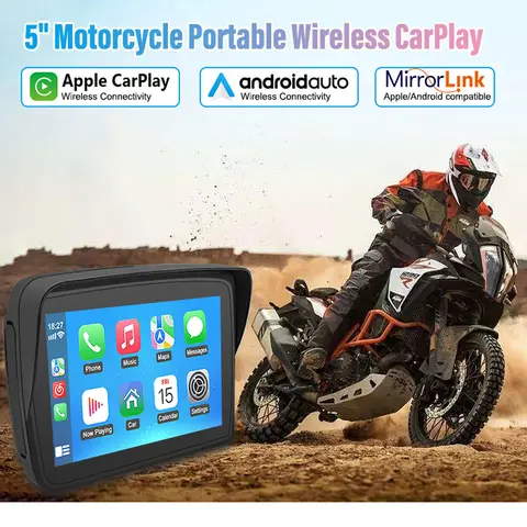 Go To 자세히 둘러보기 5.0 인치 IPS 오토바이 자동차 GPS 네비게이션 Anto Carplay 디스플레이 오토바이 무선 안드로이드 자동 GPS 네비게이터 방수 IPX7