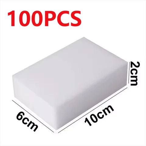 Go To 자세히 둘러보기 50/100Pcs 매직 스폰지 클리너 멜라민 폼 스크러버 주방 욕실 얼룩 제거제 식기류 가정용 청소 도구