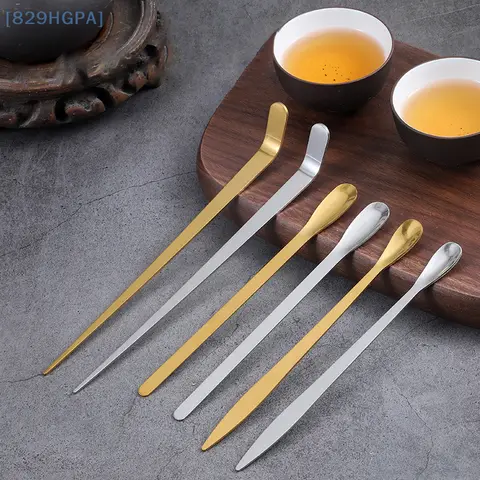 자세히 둘러보기 5Pcs 스테인레스 스틸 티 스틱 일본 전통 잎 차 국자 말차 국자 다도 주방 도구 Teaware