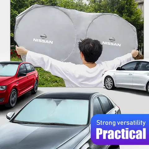 Go To 자세히 둘러보기 Car Windshield Sun Shade Visor UV Protection Shield For Nissan GTR NISMO Qashqai Patrol X-trail Tiida Navara Sylphy Juke Teana