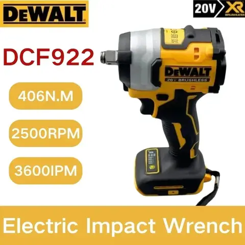 자세히 둘러보기 Dewalt DCF922 무선 임팩트 렌치 충전식 고토크 205Nm(역방향) 1/2