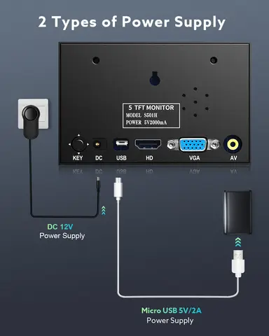 자세히 둘러보기 Eyoyo-5 인치 미니 HDMI 모니터 게임 800x480 LCD 화면, 자동차 백미러, 홈 보안, 빠른 응답, 휴대용 디스플레이, 라즈베리 파이