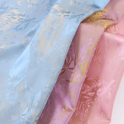 Go To 자세히 둘러보기 Hanfu 및 cheongsam 겉옷 중국 스타일 잎 인쇄용 실크 아세테이트 2색 자카드 직물