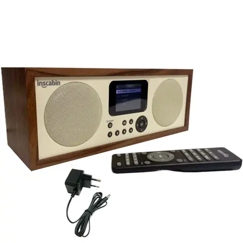 Go To 자세히 둘러보기 Inscabin D4 Wifi 인터넷 디지털 라디오 스피커 Spotify 연결 및 Bluetooth/컬러 스크린 음악 재생 기능이 있는 목재 레트로 라디오