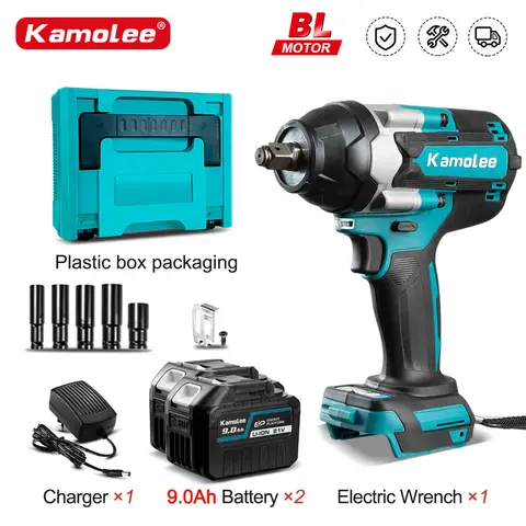 자세히 둘러보기 Kamolee 1800 N.M 고토크 DTW700 Makita 18V 배터리용 리튬 이온 배터리의 브러시리스 무선 전기 임팩트 렌치 1/2