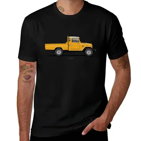 Go To 자세히 둘러보기 Land Cruiser 남성용 픽업 노란색 티셔츠, 소년용 동물 프린트 티셔츠, FJ45