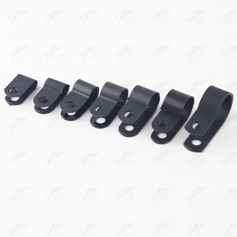 Go To 자세히 둘러보기 R 타입 나일론 케이블 클램프, 5/16 인치 블랙, 100PCs, 8.4mm