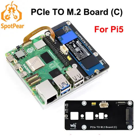 1. **호환성**: C HAT Pi5-PCIe 어댑터는 Raspberry Pi 5와 완벽하게 호환되어 M.2 NVMe SSD를 쉽게 연결하고 사용할 수 있습니다. Raspberry Pi5 PCIe-M.2 NVMe SSD 어댑터 보드 C HAT Pi5-PCIe-2280-2242-2230 for Pi 5