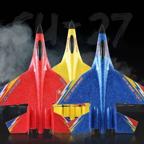 자세히 둘러보기 Su-27 RC 비행기, 자이로 야간 조명이 장착된 2.4GHz 2 채널 원격 제어 비행기, 성인, 초보자 및 어린이 장난감을 위해 비행하기 쉽습니다.