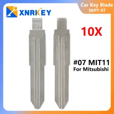 자세히 둘러보기 XNRKEY 미쓰비시용 금속 언컷 블랭크 플립 원격 키 블레이드, 07 # MIT11 MIT11R, 10 개