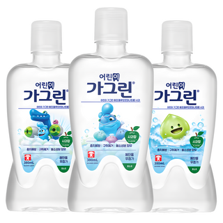 자세히 보기 가그린 어린이용 구강세정제 사과향, 380ml, 3개