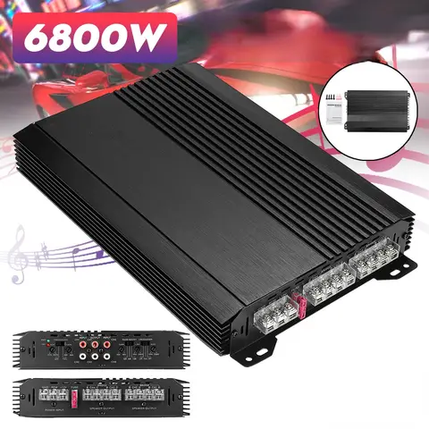 Go To 자세히 둘러보기 고품질 4 채널 자동차 파워 앰프, 모든 알루미늄 합금 음질 서브 우퍼 앰프, 자동차 오디오, 12V, 6800W