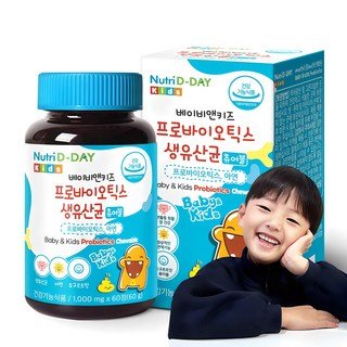 자세히 보기 뉴트리디데이 베이비앤키즈 프로바이오틱스 생유산균 아연 60g, 60정, 1개