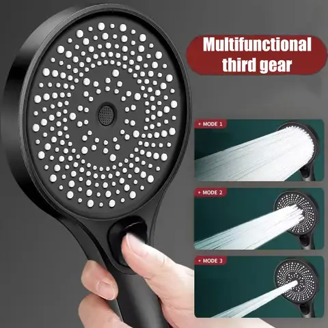 1. **조정 가능한 모드**: 135mm 빅 패널 샤워 헤드는 3가지 샤워 모드를 제공하여 사용자가 필요에 맞게 물의 흐름과 강도를 조절할 수 있습니다. 각 모드는 다양한 욕실 경험을 제공하며, 욕조 마사지 효과를 더해줍니다. 대형 스크린 샤워 헤드 3 단 모드 휴대용 샤워 샤워 액세서리 욕실 용품 용 샤워 손잡이 풀 헤드 세트 부품
