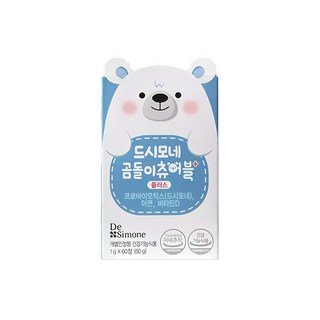 자세히 보기 드시모네 곰돌이 츄어블 플러스 유아유산균, 60정, 1개