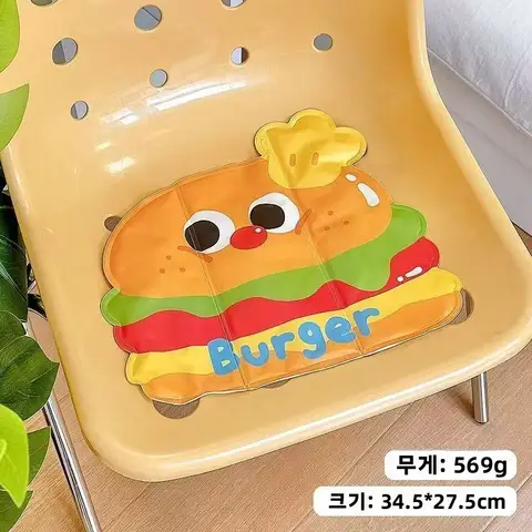 자세히 둘러보기 디프조이 오피스 아이스 패드 여름 쿨링 무수 학생 기숙사 귀여운 냉수 패드 애플 버거 모양 가정용 선풍기 액세서리