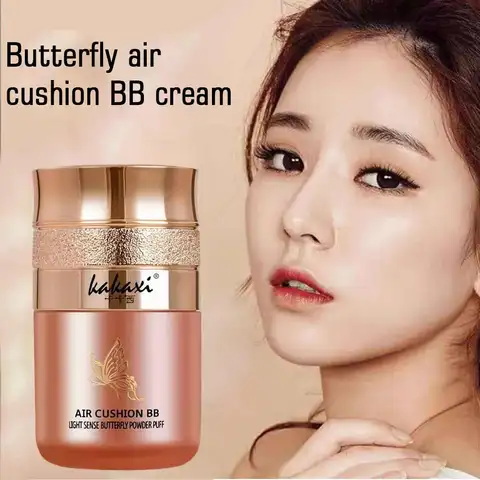 Go To 자세히 둘러보기 버터플라이 파우더 퍼프 에어 쿠션 BB 크림 모이스춰라이징 화이트닝 오일 컨트롤 메이크업 방수 화장품 파운데이션 컨실 I6E2