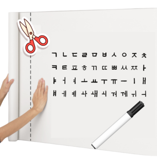 자세히 보기 붙이는 일회용 정전기 화이트보드 시트지 벽칠판 무타공 무자석 90x200cm