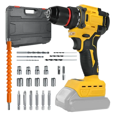 자세히 둘러보기 브러시리스 무선 임팩트 드릴 10mm 2단 전기 스크루드라이버 Dewalt 20V 배터리용 전기 해머 드릴(배터리 없음)