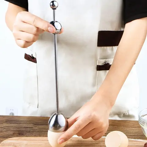 Go To 자세히 둘러보기 새로운 계란 커터 오프너 토퍼 계란 스테인레스 스틸 브레이커 브레이크 비트 클리퍼 가위 쉘 삶은 주방 도구 조리 된 스니퍼