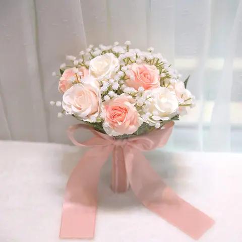 Go To 자세히 둘러보기 신부 들러리 웨딩 부케 실크 인공 모란 장미 꽃 신부 꽃을 들고 결혼 꽃다발 웨딩 액세서리
