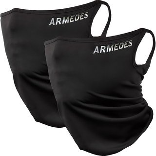 자세히 보기 아르메데스 자외선차단 사계절 기능성 귀걸이 스포츠 마스크 AR-21, 블랙, 2개