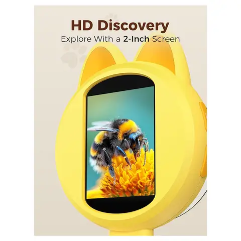 Go To 자세히 둘러보기 어린이용 AED5-현미경 - 8개의 LED 조명이 있는 2인치 LCD 화면 휴대용 어린이 미니 스코프 - 어린이를 위한 학습