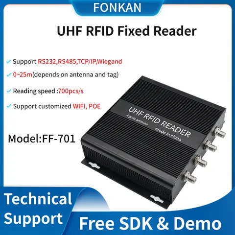 Go To 자세히 둘러보기 장거리 UHF RFID 리더 4포트 패시브 RFID 리더 고정형 RFID UHF 태그 리더 (출입 통제, 창고 관리용 UHF RFID)