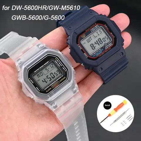 Go To 자세히 둘러보기 카시오 G-SHOCK DW-5600 GW-M5610 G-5000 GWB-5600용 케이스 + 스트랩 무광택 수지 고무 밴드 팔찌 베젤 시계 액세서리 교체