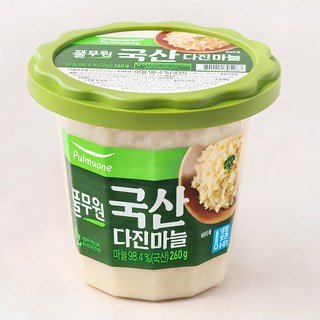 자세히 보기 풀무원 다진마늘 용기, 260g, 1개
