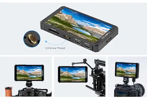 Go To 자세히 둘러보기 필월드 PS6 모니터 OLED 세로/가로 화면 5.5인치 HD 터치스크린 IPS FHD 1920x1080 사진 모니터 필드 모니터